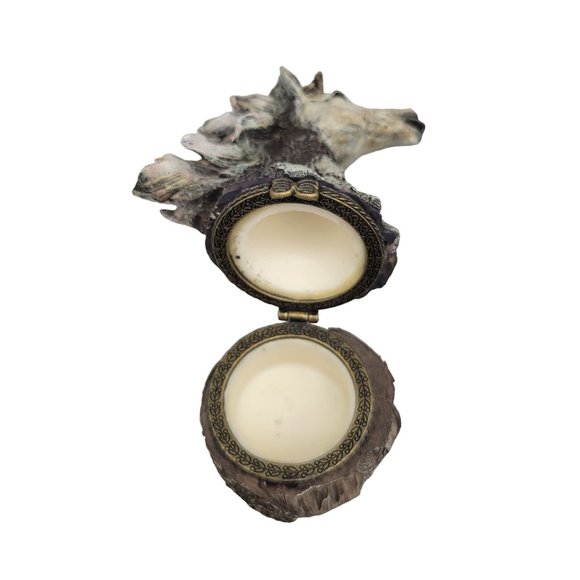 Horse Head Trinket Box Flowing Mane Porcelain Interior - Picture 8 of 8